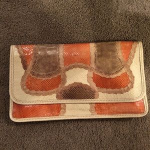 Carlos Falchi snakeskin clutch